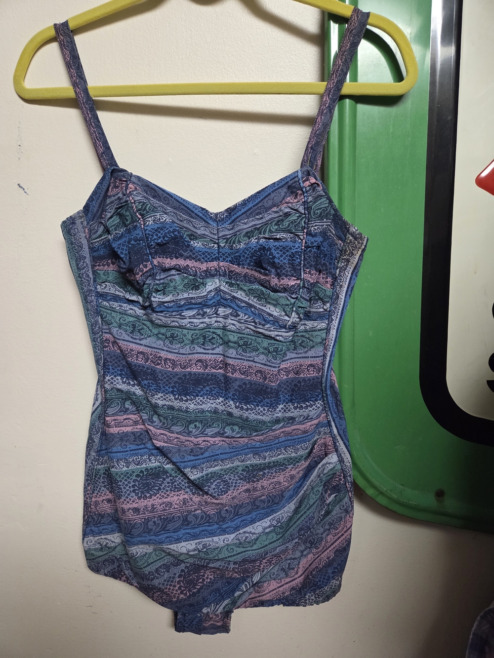 Vintage, Real Antique Womens SWIMSUIT, CLOTH, metal Zipper.